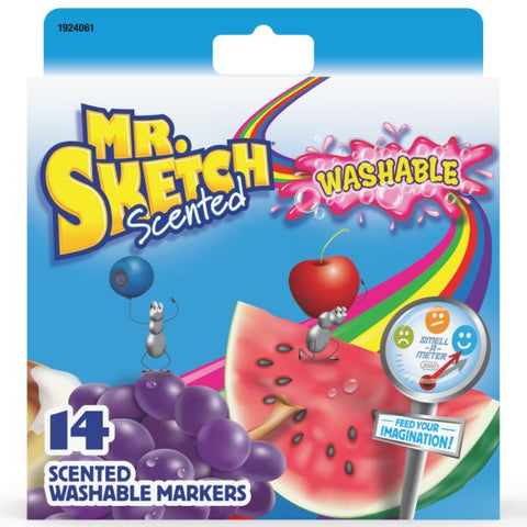 Mr. Sketch Scented Markers, Chisel Point, Assorted, Pack Of 14