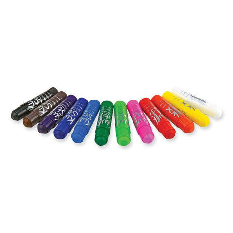 TPG Creations Kwik Stick Tempera Paint, 3.5", Assorted Colors, 12/Pack