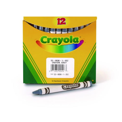 Crayola Bulkl Crayons, Gray, 12/Box