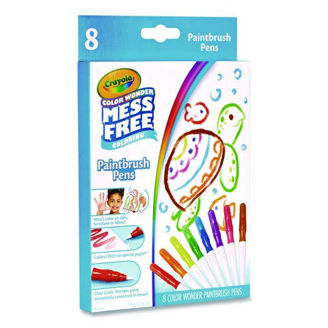 Crayola Color Wonder Paintbrush Pens, Assorted Colors, 8/Pack