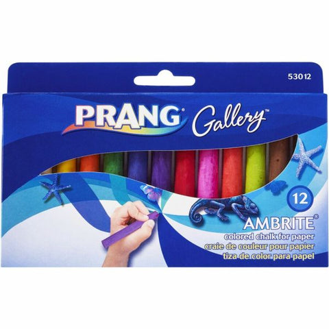 Prang Ambrite Art Chalk, Assorted Colors, Pack Of 12