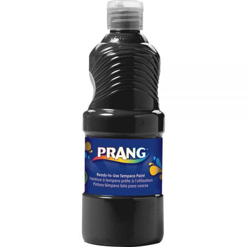 Prang Ready-to-Use Tempera Paint, Black, 16 oz Dispenser-Cap Bottle