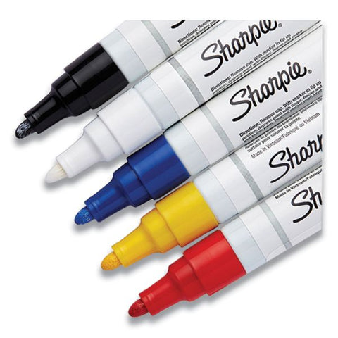 Sharpie Paint Markers, Medium Point, Assorted Colors, Pack Of 5 Markers