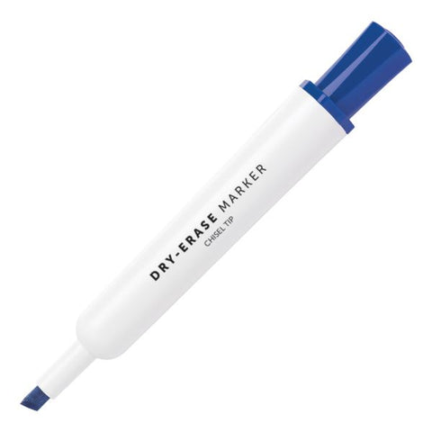 Low-Odor Dry-Erase Markers, Chisel Point, 100% Recycled Plastic Barrel, Blue, Pack Of 12