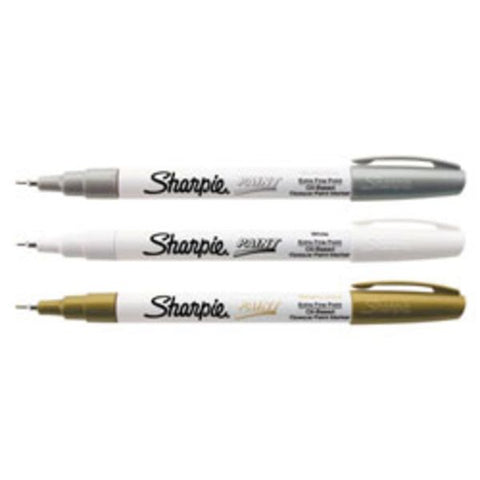 Sharpie Oil-Based Paint Marker, Extra-Fine Point, White Barrel, White Ink