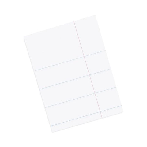 Pacon Composition Paper, Unpunched, 3/8" Rule, 8 1/2" x 11", White, Pack Of 500 Sheets