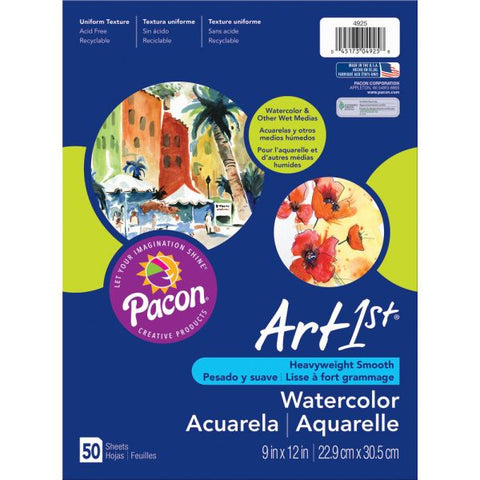 Art1st Watercolor Paper, 9" x 11", Pack Of 50 Sheets