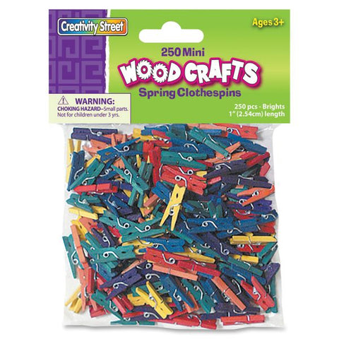 Creativity Street WoodCrafts Bright Mini Clothespins