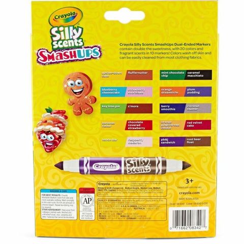 Crayola Silly Scents Smash Up Dual Ended Markers, Broad Tip, Assorted, 10/Pack