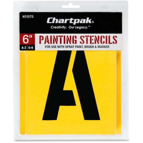 Chartpak Pickett Painting Stencils, Numbers/Letters, 6"