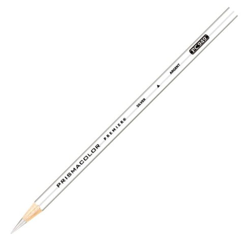 Prismacolor Professional Thick Lead Art Pencil, Metallic Silver, Set Of 12