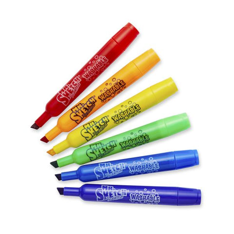 Mr. Sketch Scented Markers, Chisel Point, Assorted Colors, Pack Of 6