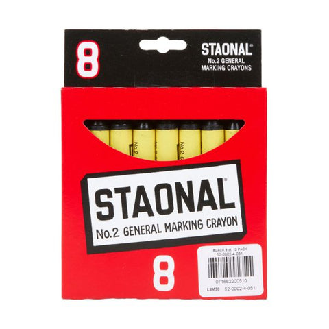 Crayola Staonal Marking Crayons, 5", Black, Box Of 8 Crayons