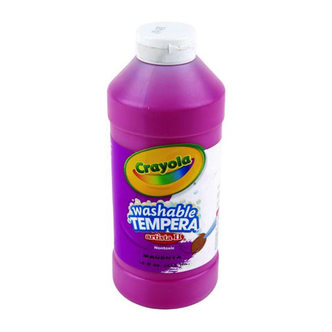 Crayola Artista II Washable Tempera Paint, Magenta, 16 oz Bottle