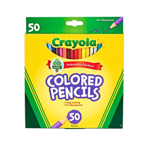 Crayola Colored Pencils, Assorted Colors, Box Of 50 Color Pencils