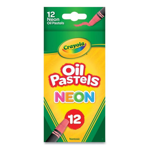 Crayola Neon Oil Pastels, 12 Assorted Colors, 12/Pack