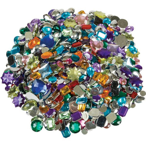 Creativity Street Acrylic Gemstones & Buttons, Assorted Sizes, Assorted Colors, 1 Lb Bag