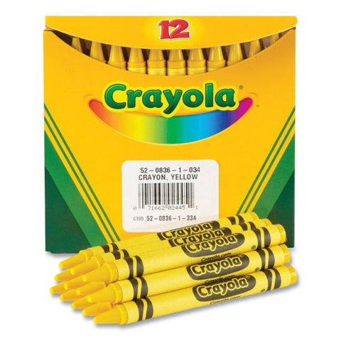 Crayola Bulk Crayons, Yellow, 12/Box