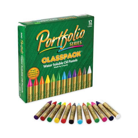 Crayola Portfolio Series Oil Pastels, 12 Assorted Colors, 300/Carton