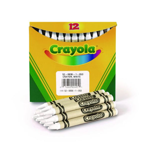 Crayola Bulk Crayons, White, 12/Box