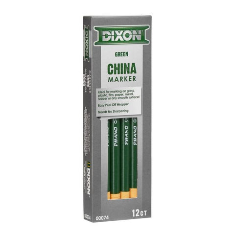 Dixon Phano China Markers, Green, Presharpened, Pack of 12