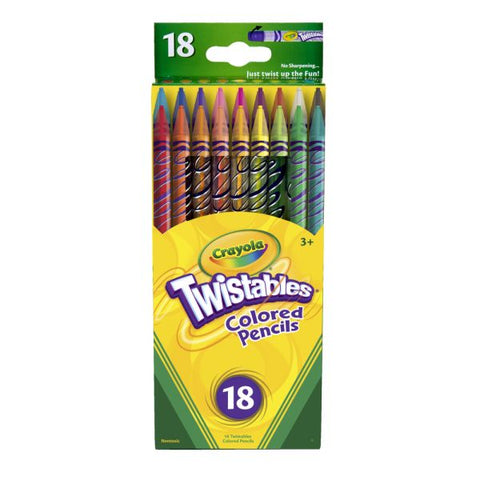 Crayola Twistables Color Pencils, Assorted Colors, Set Of 18