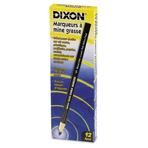 Dixon Phano China Marker, Black, Box of 12