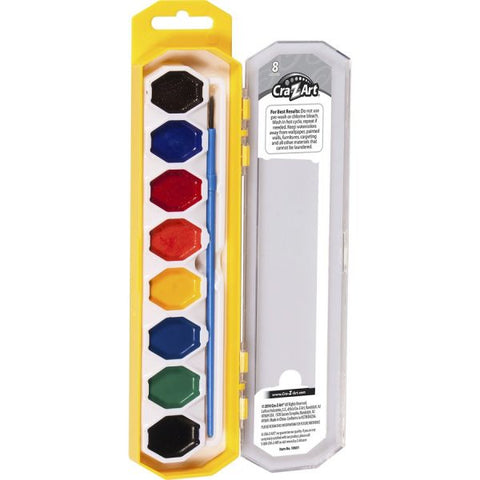 Cra-Z-Art Washable Watercolors, 8 Assorted Colors, Palette Tray