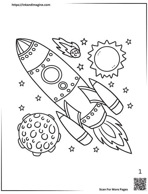 Space Coloring Page 1