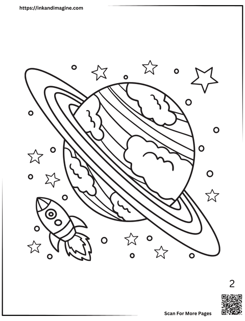 Space Coloring Page 2