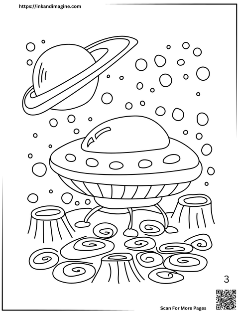Space Coloring Page 3