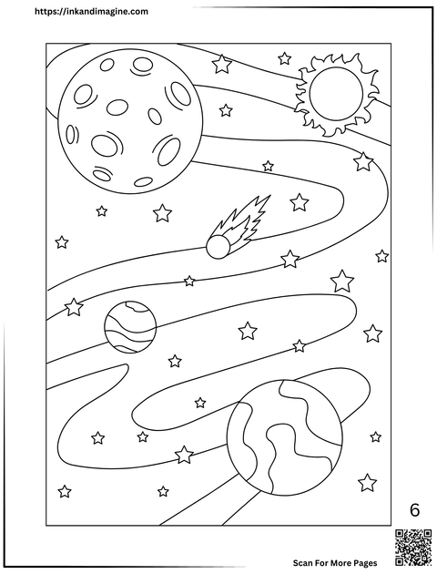 Space Coloring Page 6