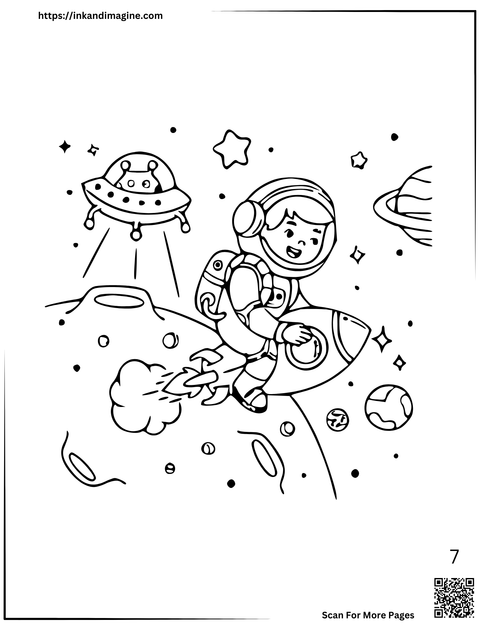 Space Coloring Page 7