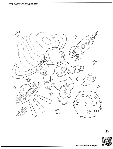 Space Coloring Page 9
