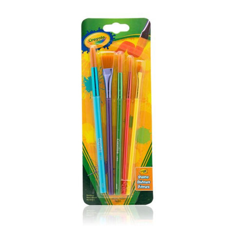 Crayola Arts & Crafts Synthetic Brushes, Assorted, Pack Of 5