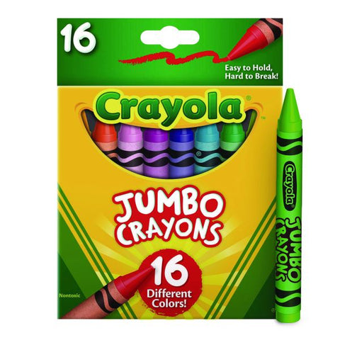 Crayola Jumbo Crayons, Assorted, 16/Box