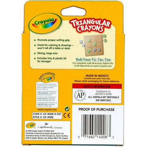 Crayola Triangular Crayons, Box Of 8