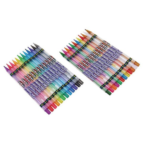 Cra-Z-Art Twist Up Colored Pencils, 24 Assorted Lead Colors, Clear Barrel, 24/Set