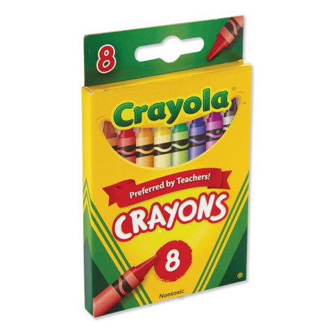 Crayola Standard Crayons, Assorted Colors, Box Of 8 Crayons