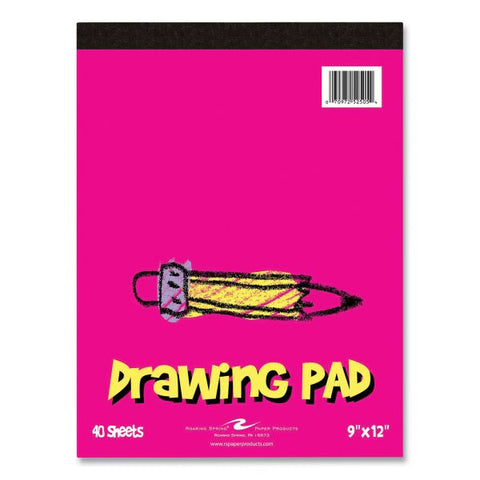 Roaring Spring Kids Drawing Pad, 40 White 9 x 12 Sheets, 12/Carton