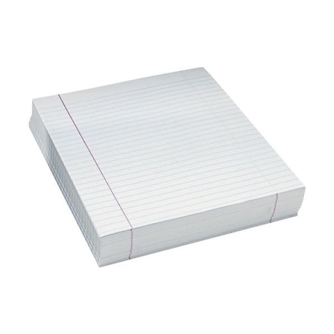 Pacon Composition Paper, Unpunched, 3/8" Rule, 8 1/2" x 11", White, Pack Of 500 Sheets