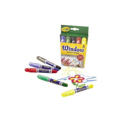 Crayola Washable Window Crayons, Assorted Colors, Box Of 5