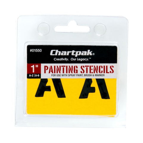 Chartpak Pickett Painting Stencils, Numbers/Letters, 1"