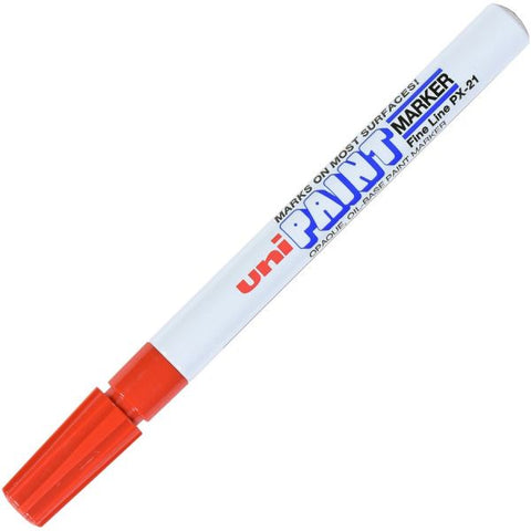 UniBall Oil-Base Fine Line uni Paint Markers - Fine Marker Point - Red Oil Based Ink - 1 Each