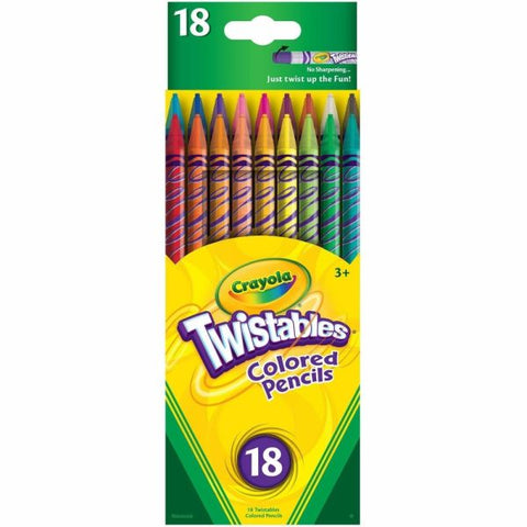 Crayola Twistables Color Pencils, Assorted Colors, Set Of 18