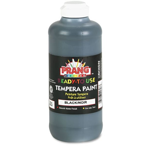 Prang Ready-to-Use Tempera Paint, Black, 16 oz Dispenser-Cap Bottle