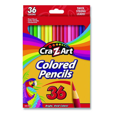 Cra-Z-Art Colored Pencils, 36 Assorted Lead and Barrel Colors, 36/Box