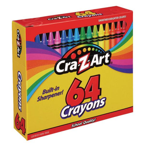 Cra-Z-Art Crayons, 64 Assorted Colors, 64/Pack