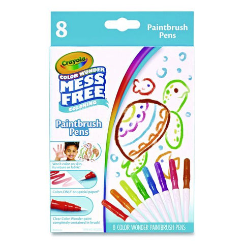 Crayola Color Wonder Paintbrush Pens, Assorted Colors, 8/Pack