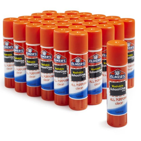 Elmer's Glue Stick Classroom Pack, All-Purpose Clear, Box Of 30